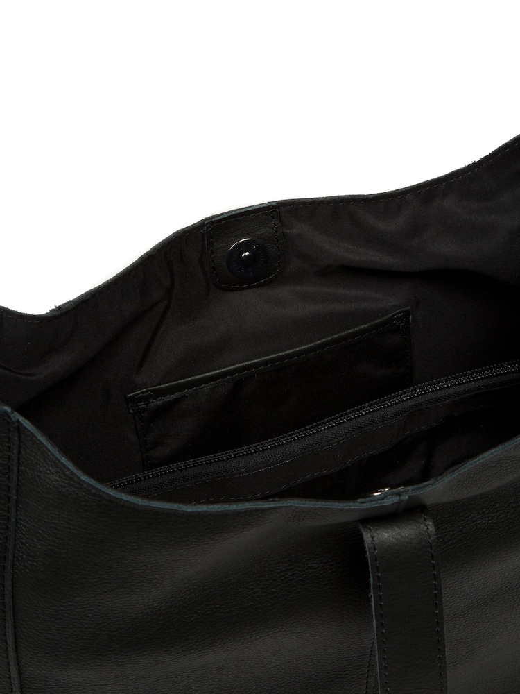 Cultured London 'Leilani' Leather Black Shoulder Bag - Image 5 of 7