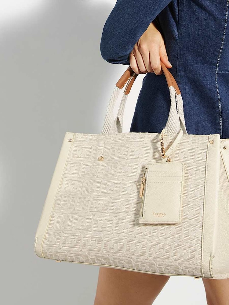 Dune London Cream Dancing Mono Sling Back Kitten Bag - Image 1 of 5