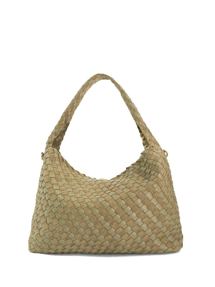 Dune London Green Deliberate Large Woven Slouch Bag - Image 2 of 5