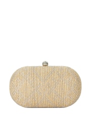 Dune London Silver Extra Oval Woven Clutch Bag - Image 3 of 5