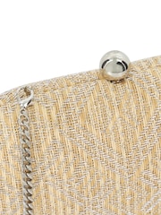 Dune London Silver Extra Oval Woven Clutch Bag - Image 4 of 5