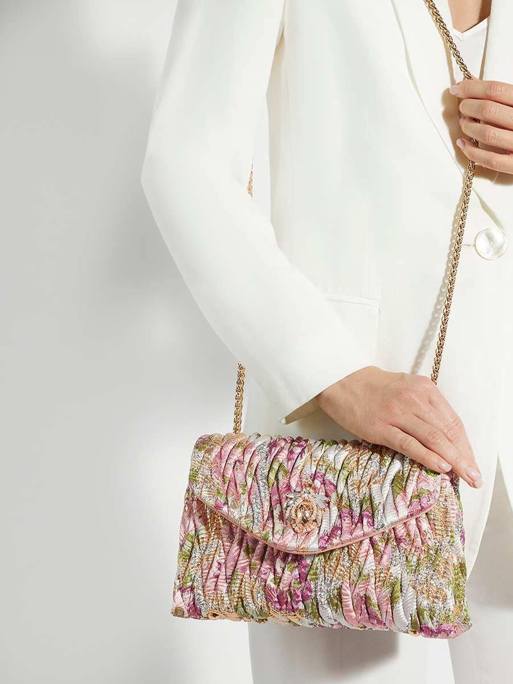 Dune London Pink Dark Glairing Backless Branded Snaffle Bag