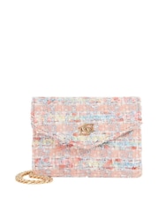 Dune London Pink Kisses Bouclé Coin Purse With Chain - Image 2 of 5