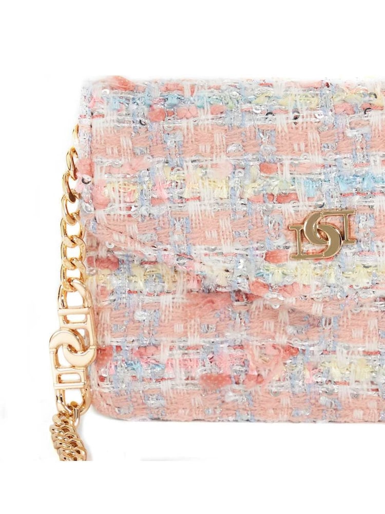 Dune London Pink Kisses Bouclé Coin Purse With Chain - Image 4 of 5