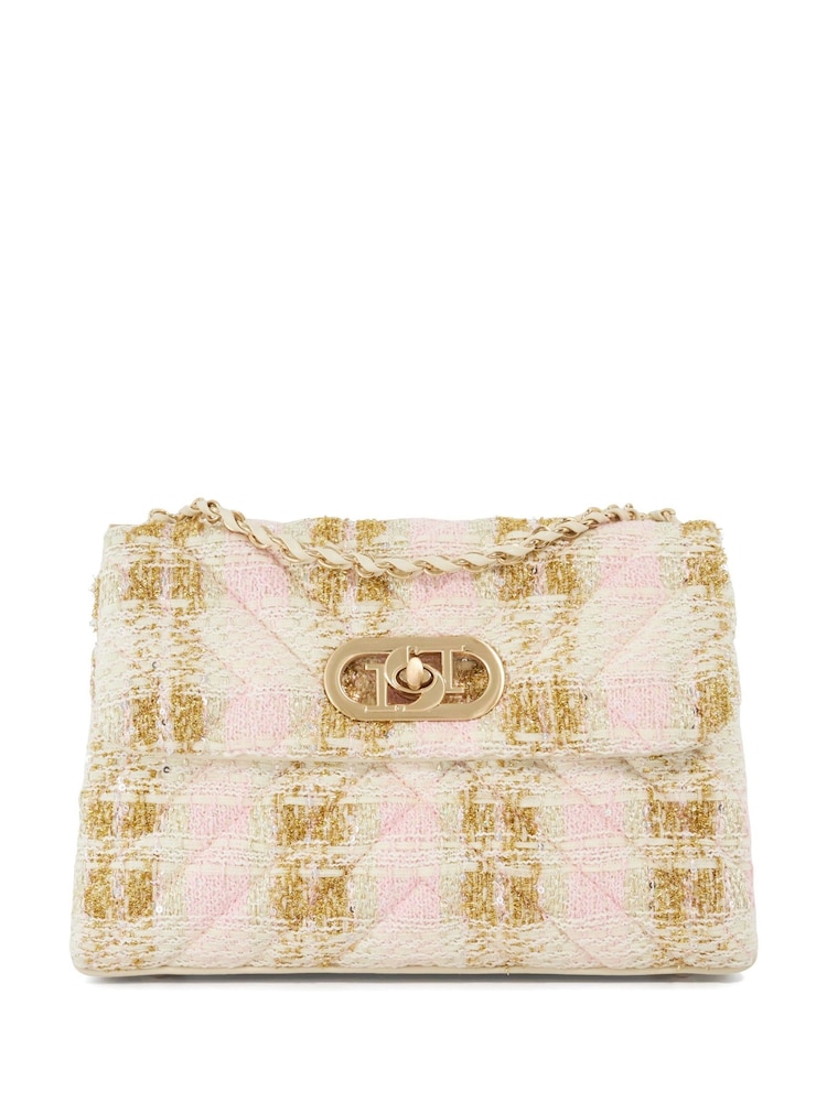 Dune London Pink Regent Small Quilted Shoulder Bag - Image 1 of 6