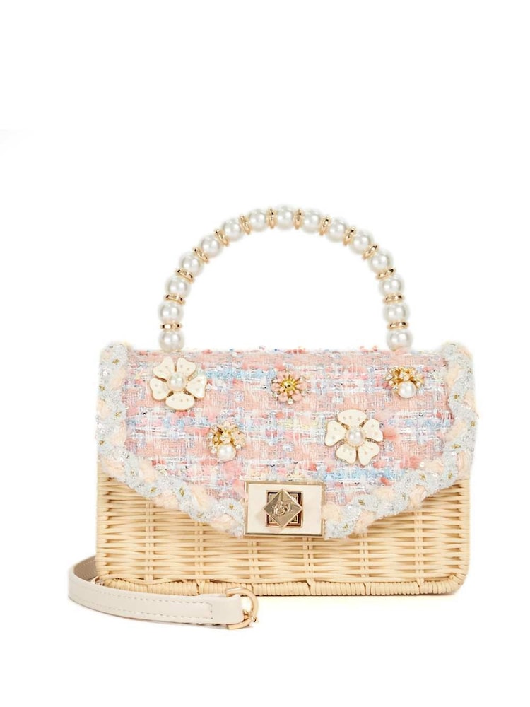 Luz rosa - Bolsa com alça superior Dune London Blooms Flower Bead - Imagem 1 de 5