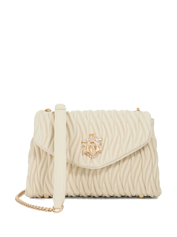 Dune London Cream Darling Bug Quilt Shoulder Bag - Image 1 of 6