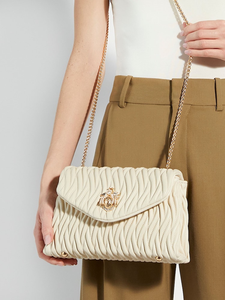 Dune London Cream Darling Bug Quilt Shoulder Bag - Image 6 of 6