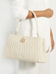Dune London Cream Large Darla Wave Quilt Bag - Image 1 of 5