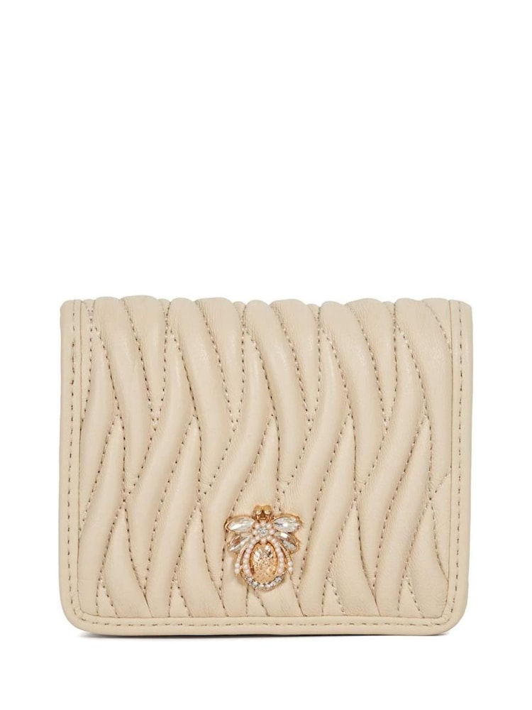 Dune London Cream Kaci Bug Quilt Cardholder Purse - Image 1 of 3