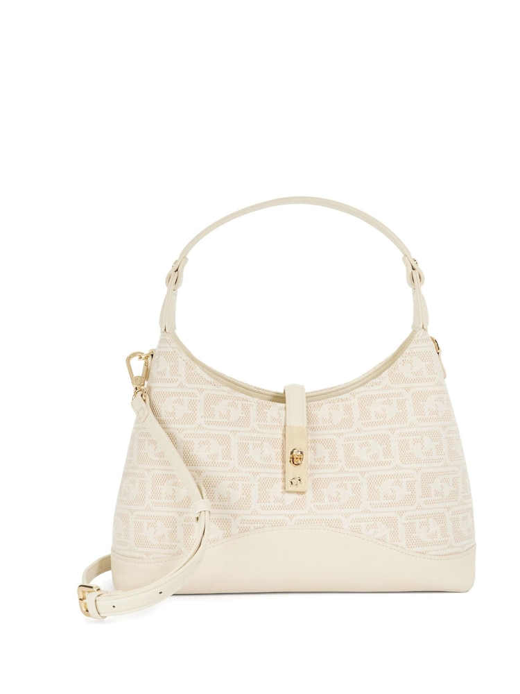 Dune London Cream Dorset Medium Turnlock Shoulder Bag - Image 1 of 6