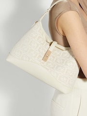 Dune London Cream Dorset Medium Turnlock Shoulder Bag - Image 6 of 6