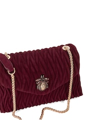 Dune London Red Darling Bug Quilt Shoulder Bag - Image 4 of 6