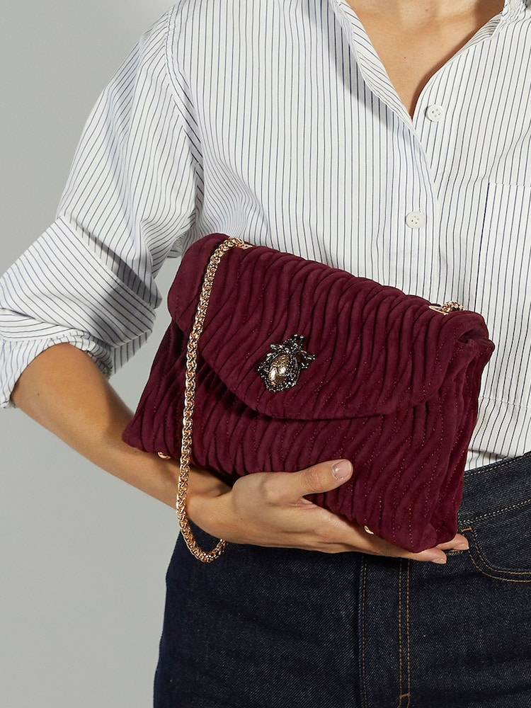 Dune London Red Darling Bug Quilt Shoulder Bag - Image 6 of 6