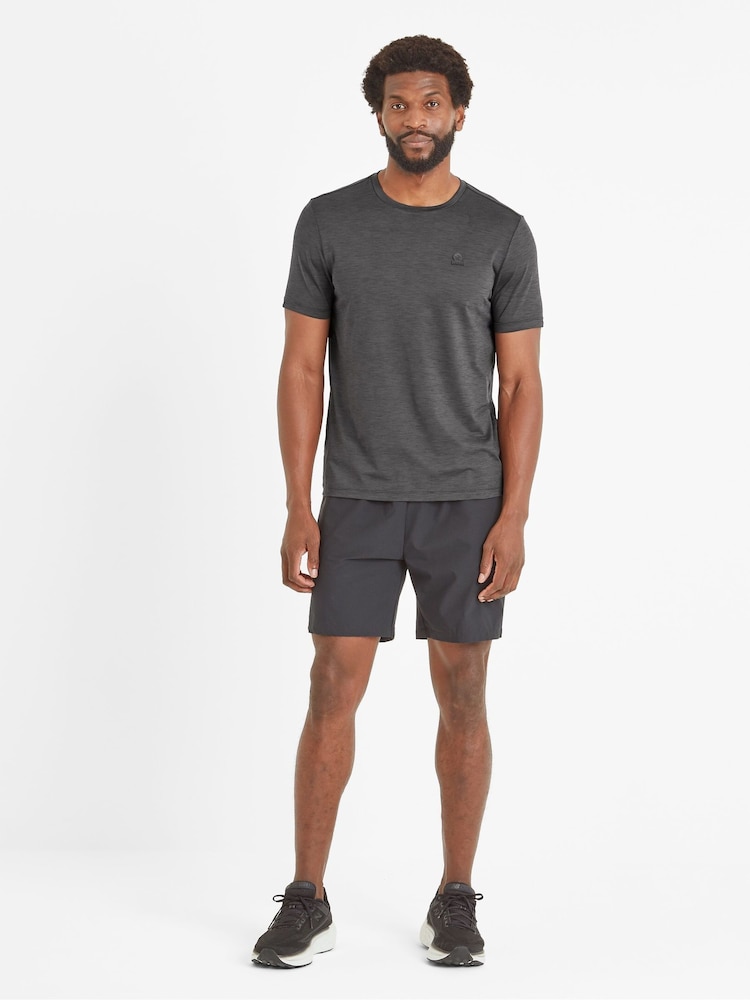 Schwarz - Tog 24 Mens Boyton Tech Short Sleeve 100% Cotton Top - Bild 1 von 6