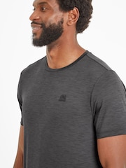 Schwarz - Tog 24 Mens Boyton Tech Short Sleeve 100% Cotton Top - Bild 2 von 6