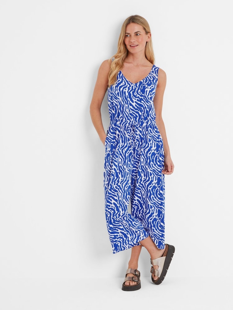 Tog 24 Blue Womens Emmie Wavy Print Jumpsuit - Image 6 of 6