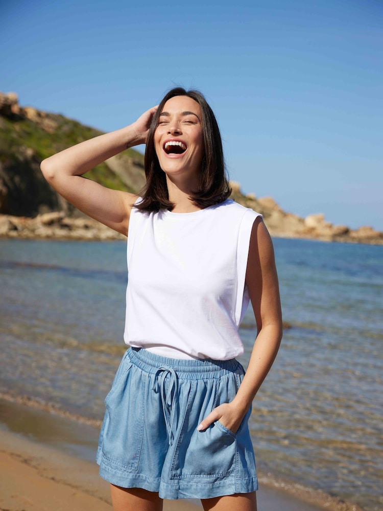 Tog 24 White Womens April 100% Cotton Vest - Image 1 of 7 Tog 24 White Womens April 100% Cotton Vest - Image 1 of 7