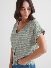 Tog 24 Womens Meredith Short Sleeve Dash Print Shirt - صورة 6 من 7
