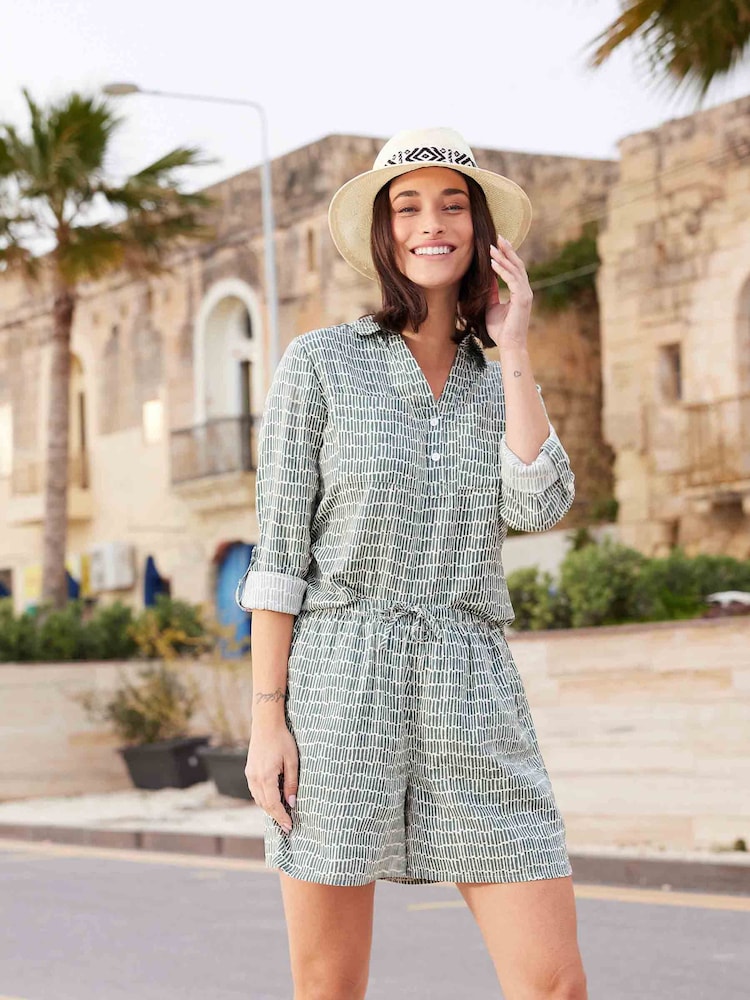 Tog 24 Green Womens Kadina Long Sleeve Dash Print Shirt - Image 1 of 6 Tog 24 Green Womens Kadina Long Sleeve Dash Print Shirt - Image 1 of 6