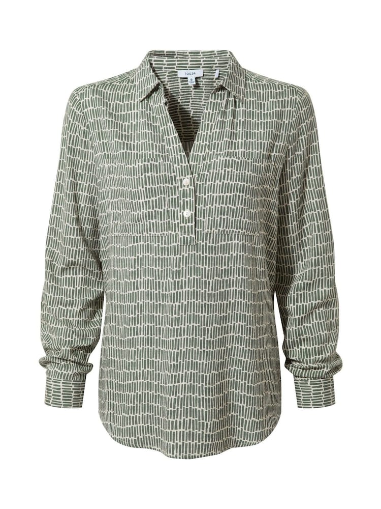 Tog 24 Green Womens Kadina Long Sleeve Dash Print Shirt - Image 6 of 6