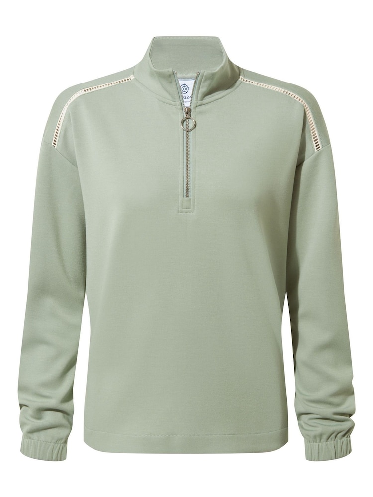 Tog 24 Green Womens Larelle Zip Neck Sweatshirt - Image 8 of 8