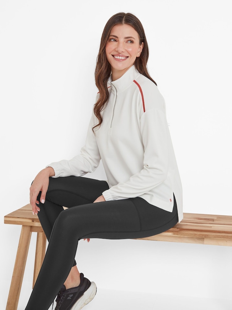 Tog 24 Cream Womens Larelle Zip Neck Sweatshirt - Image 5 of 8