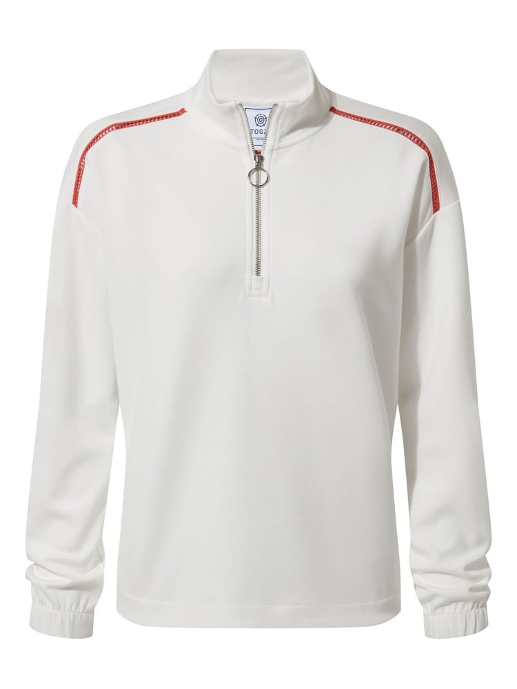 Tog 24 Cream Womens Larelle Zip Neck Sweatshirt - Image 8 of 8