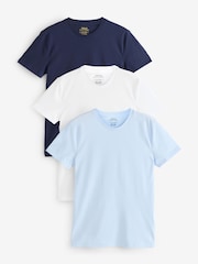 Polo Ralph Lauren Blue Chrome Slim 100% Cotton T-Shirts 3 Pack - Image 1 of 4