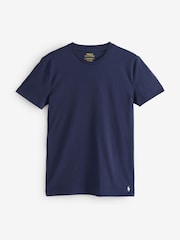 Polo Ralph Lauren Blue Chrome Slim 100% Cotton T-Shirts 3 Pack - Image 2 of 4