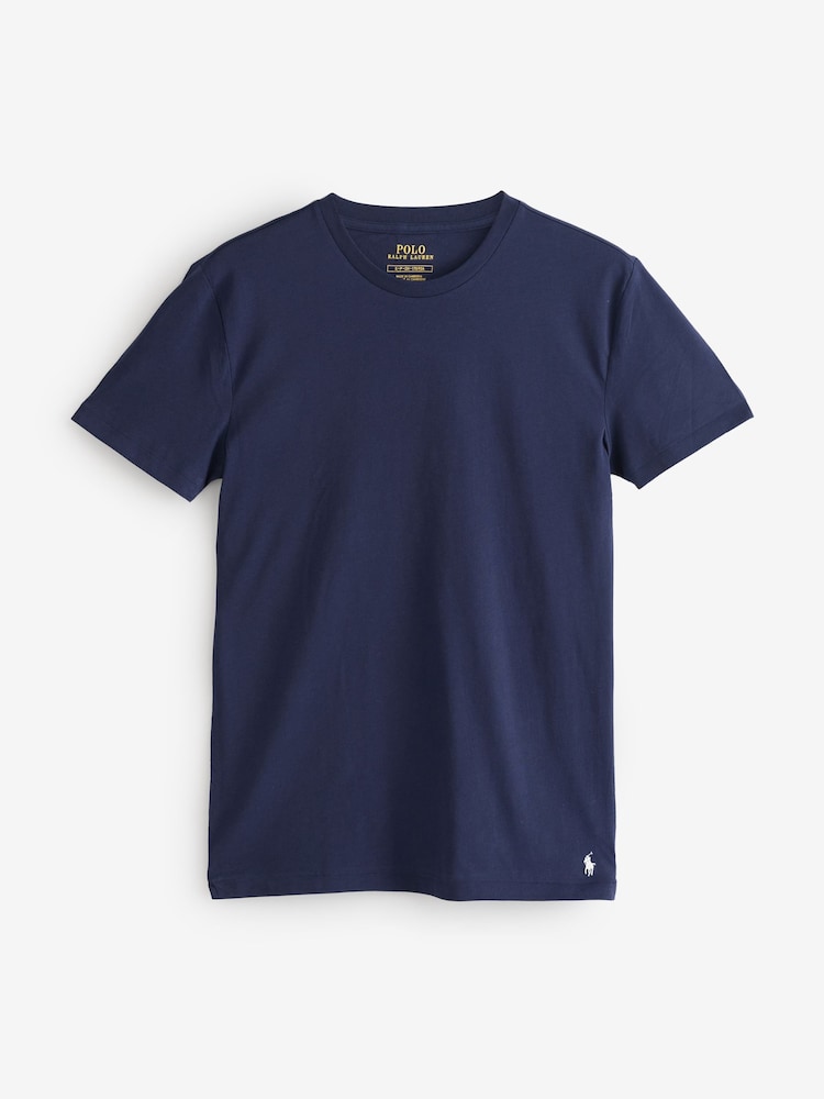 Polo Ralph Lauren Blue Chrome Slim 100% Cotton T-Shirts 3 Pack - Image 2 of 4
