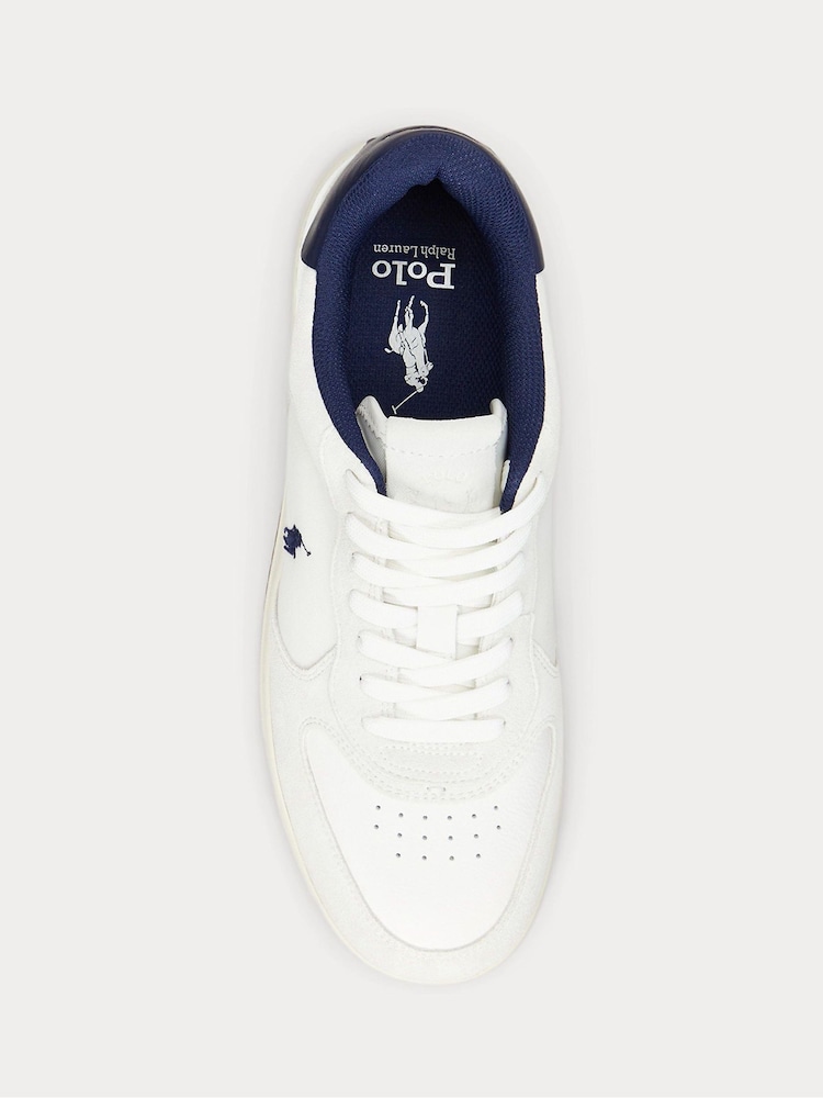 Buy Polo Ralph Lauren White/Navy Blue Masters Sneakers Low Top 