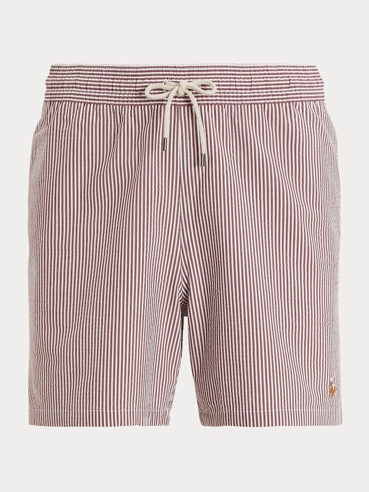 Polo Ralph Lauren Red Stripe Traveler Mid Length Trunk Swim Shorts - Image 1 of 1