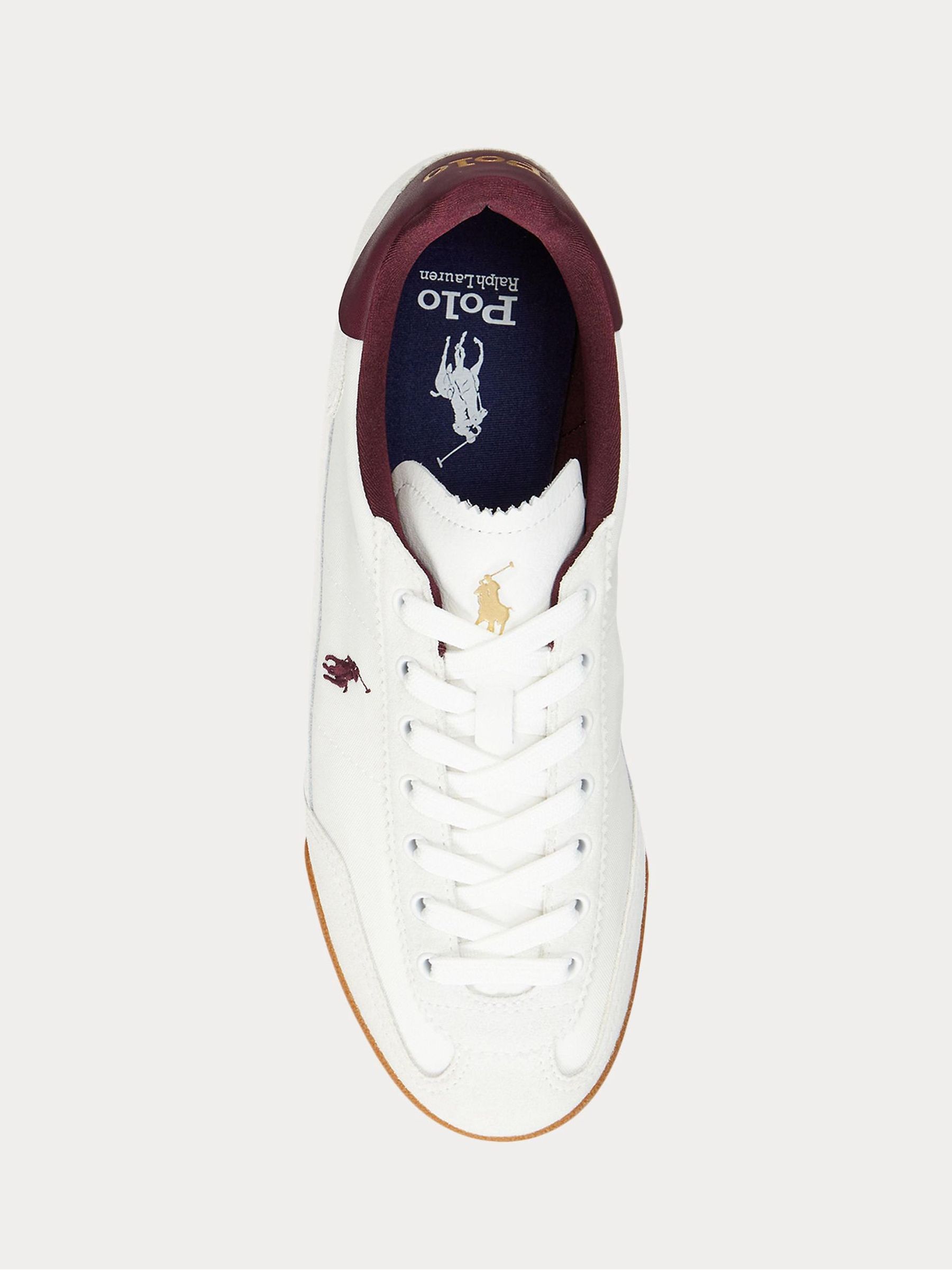 Buy Polo Ralph Lauren White/Burgandy Hester PP Sneakers Low Top