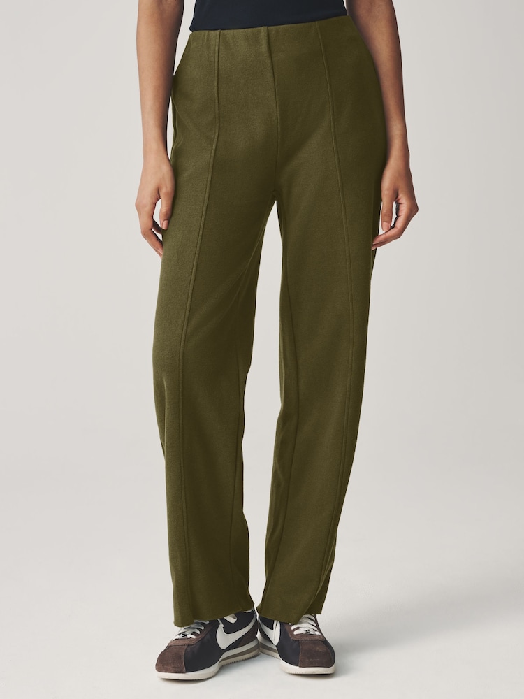 Verde oliva - Supersoft Cosy Rib Wide Leg Knitted Trousers - Imagen 1 de 6 Verde oliva - Supersoft Cosy Rib Wide Leg Knitted Trousers - Imagen 1 de 6