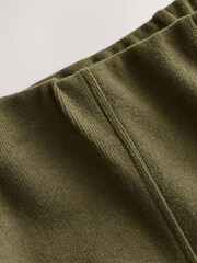 Olive Green Supersoft Cosy Rib Wide Leg Knitted Trousers - Image 2 of 3