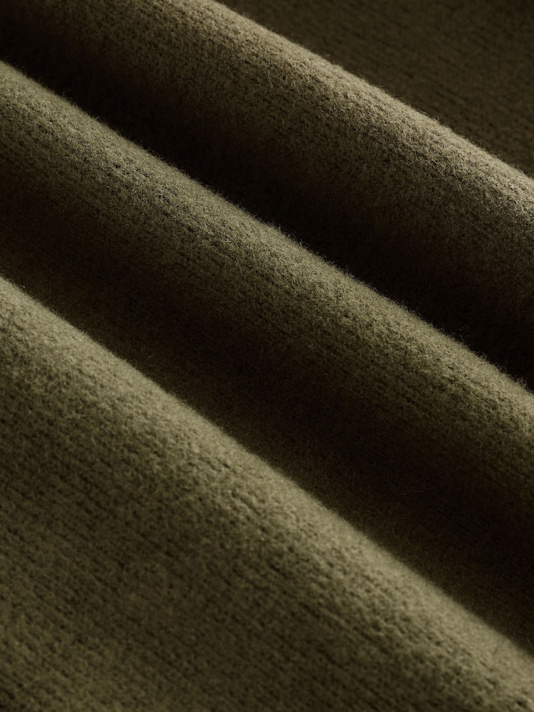 Olive Green Supersoft Cosy Rib Wide Leg Knitted Trousers - Image 3 of 3