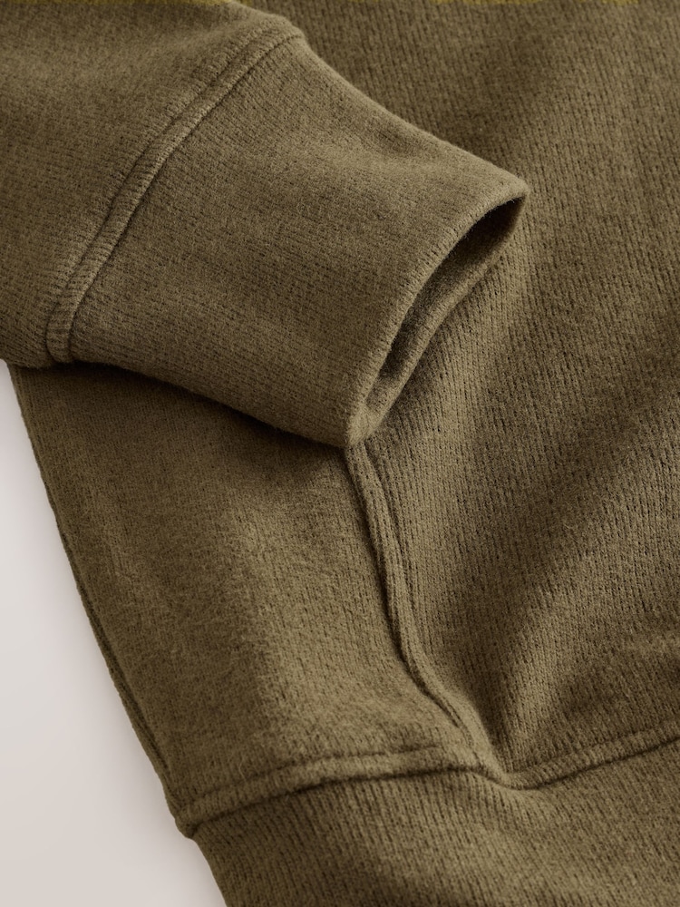 Olive Green Supersoft Cosy Rib Knitted Rugby Polo Neck Jumper - Image 2 of 3