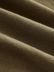 Olive Green Supersoft Cosy Rib Knitted Rugby Polo Neck Jumper - Image 3 of 3