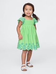 Gap Green Smocked Eyelet Dress (6mths-5yrs) - Image 1 of 4