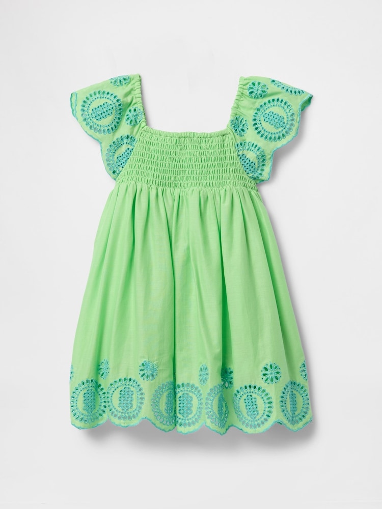 Gap Green Smocked Eyelet Dress (6mths-5yrs) - Image 2 of 4