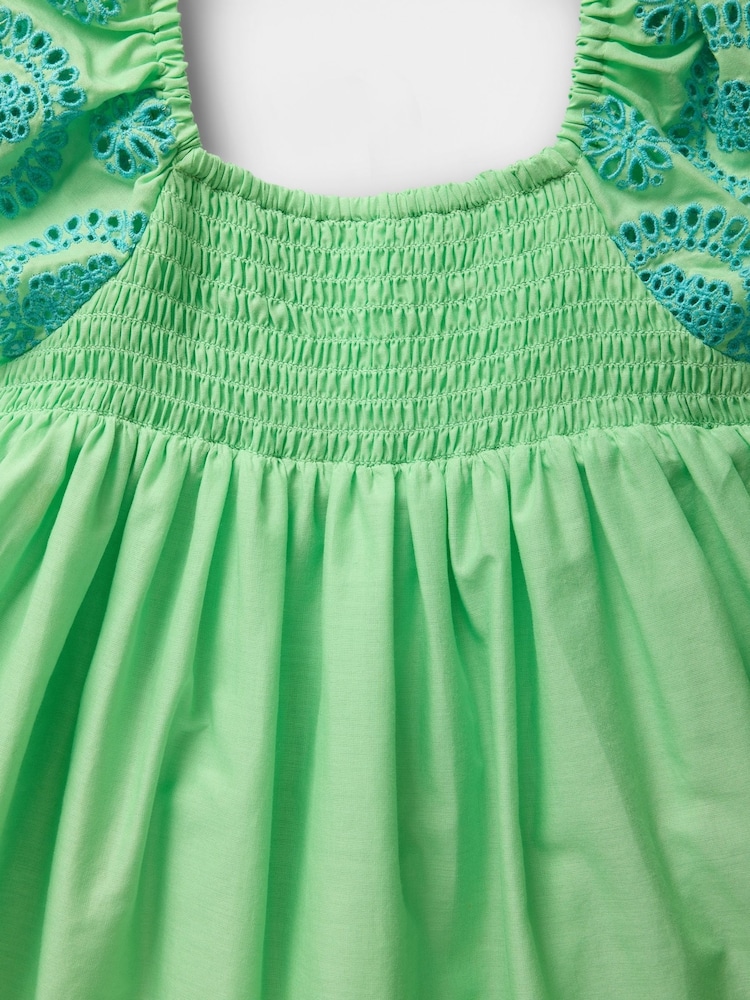 Gap Green Smocked Eyelet Dress (6mths-5yrs) - Image 4 of 4
