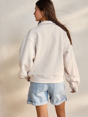 Ecru - Supersoft Cosy Rib Knitted Rugby Polo Neck Jumper - Imagem 3 de 4