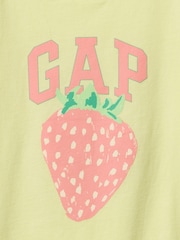 Gap Yellow Strawberry Short Sleeve Crew Neck Graphic T-Shirt (6mths-5yrs) - Image 3 of 3