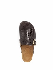 rjava - Dune London Glaized Woven Backless Mule natikač - Slika 5 iz 6