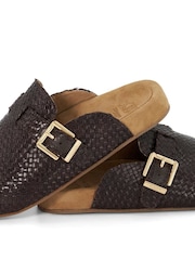 rjava - Dune London Glaized Woven Backless Mule natikač - Slika 6 iz 6