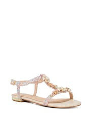 Dune London Pink Nature Enamel Floral Flat Sandals - Image 2 of 6