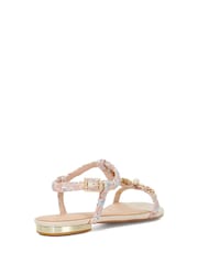 Dune London Pink Nature Enamel Floral Flat Sandals - Image 3 of 6