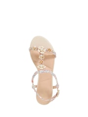 Dune London Pink Nature Enamel Floral Flat Sandals - Image 4 of 6