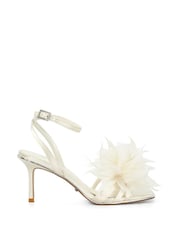 Dune London Cream Mylove Bridal Feather Sandals - Image 1 of 6